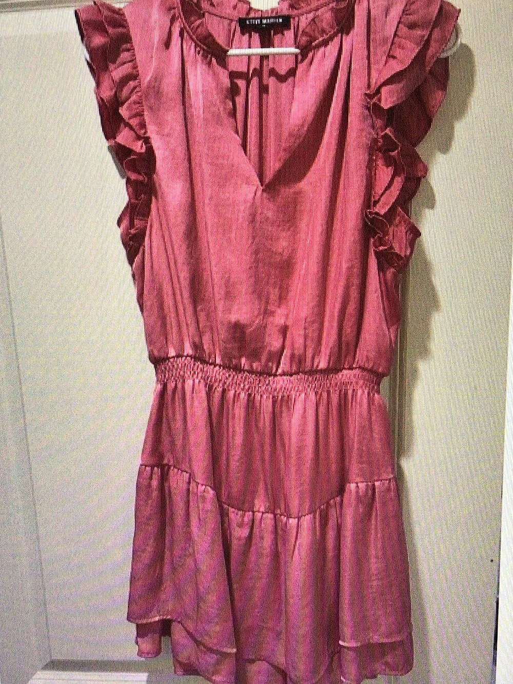 Free People Pink Ruffle Mini Dress Like New